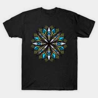 Weird Eyes With Double Iris Flower Mandala T-Shirt